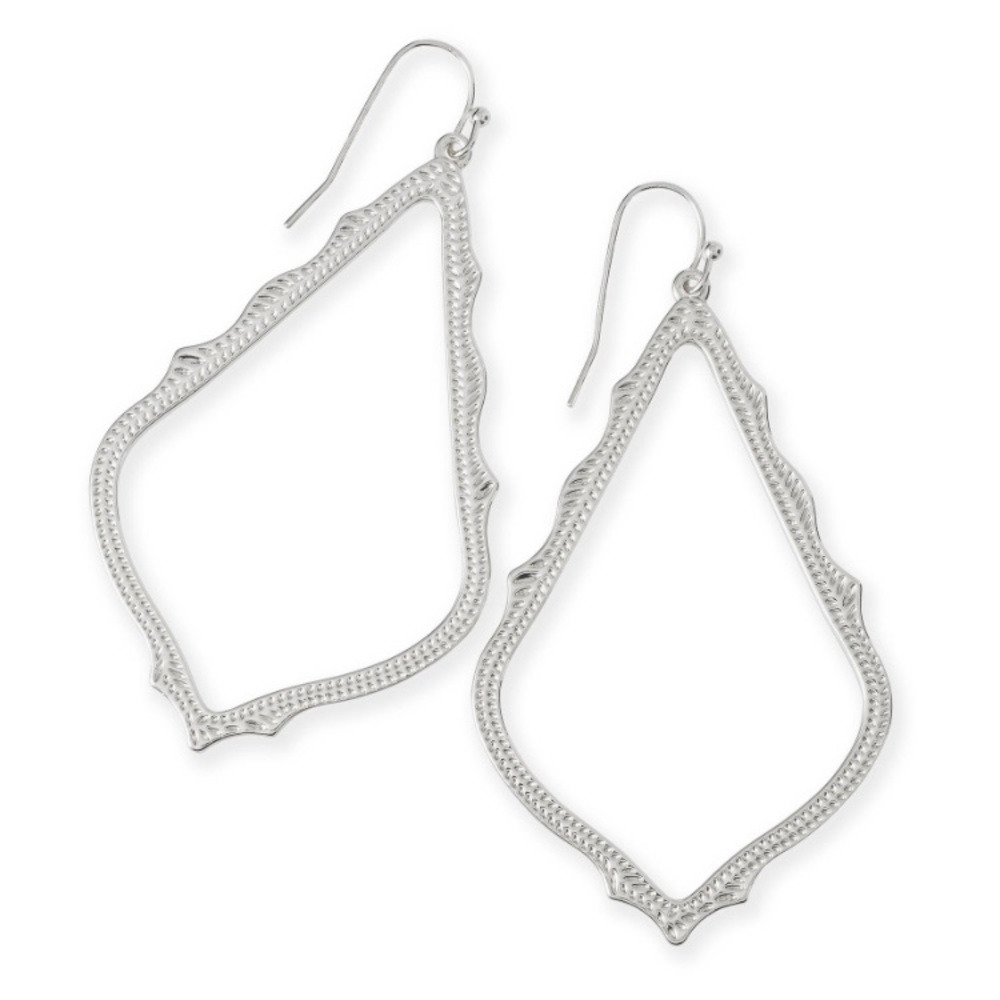 Kendra Scott Sophie drop earrings in silver.